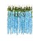 12pcs Artificial Wisteria Vine Hanging Rattan Garland Silk Flower for Wedding Party Home Garden Outdoor Ceremony Floral Décor, Blue